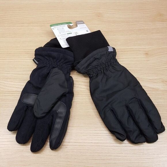 ISOTONER Gloves Mens Medium Black Over the Wrist Lined Touchscreen Water Repel - Picture 2 of 6